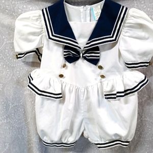 Vintage girls sailor romper